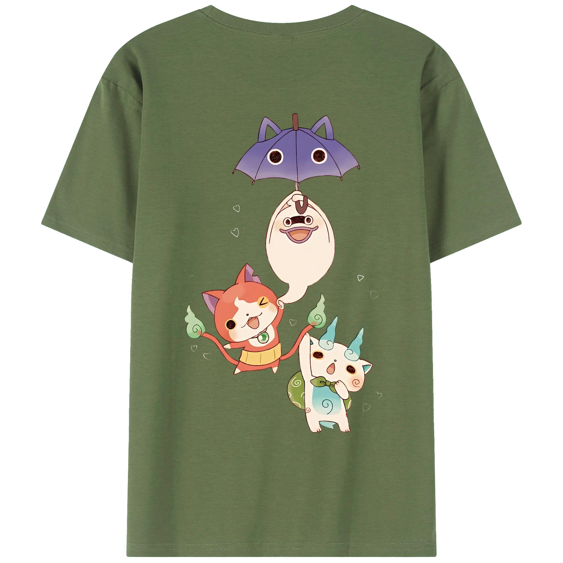 （画像用） 妖怪ウォッチ Yo-kai Watch 綿100％ メンズ半袖Tシャツ（バックプリント） 通気性